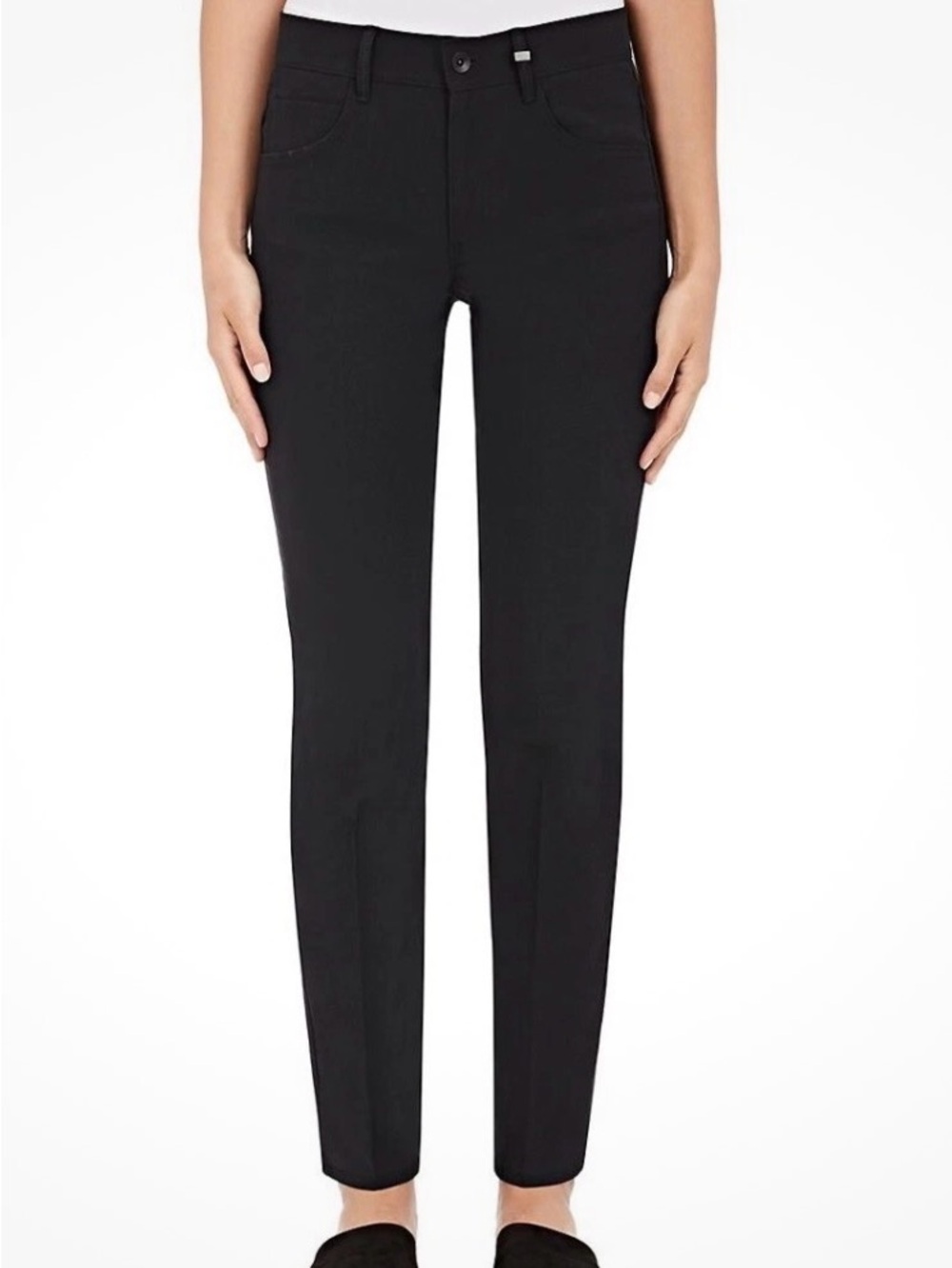 Helmut Lang Creased Jean Black Stretch Cotton Canvas Women's US Size 0 NWT